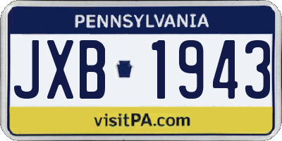 PA license plate JXB1943