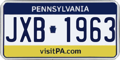 PA license plate JXB1963