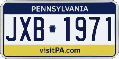 PA license plate JXB1971