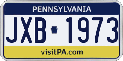 PA license plate JXB1973