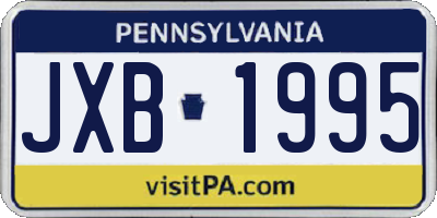 PA license plate JXB1995