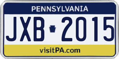 PA license plate JXB2015