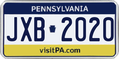 PA license plate JXB2020