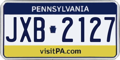 PA license plate JXB2127