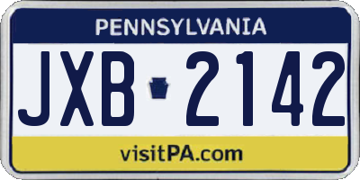 PA license plate JXB2142