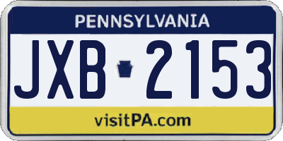 PA license plate JXB2153