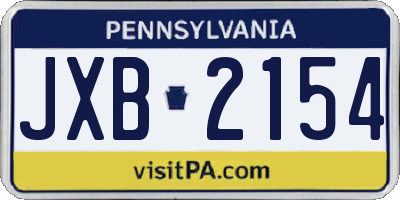 PA license plate JXB2154