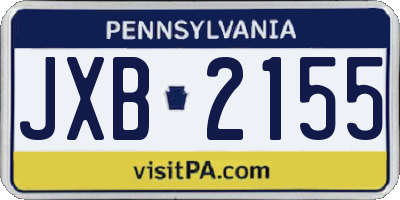 PA license plate JXB2155