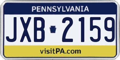 PA license plate JXB2159