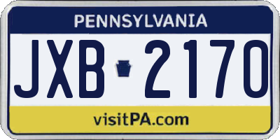 PA license plate JXB2170