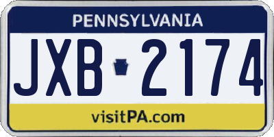 PA license plate JXB2174