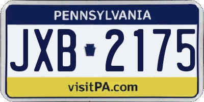 PA license plate JXB2175