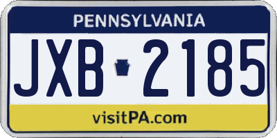 PA license plate JXB2185