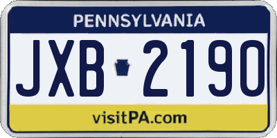 PA license plate JXB2190
