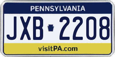 PA license plate JXB2208