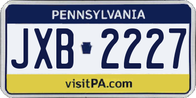PA license plate JXB2227