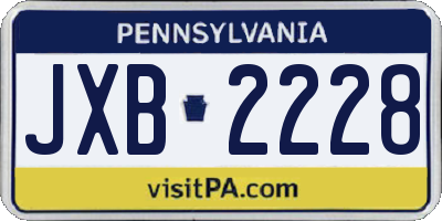 PA license plate JXB2228