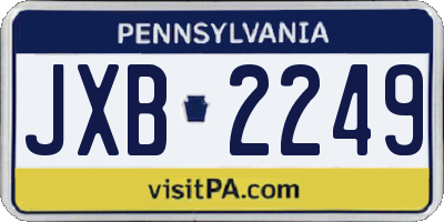 PA license plate JXB2249