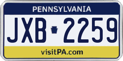 PA license plate JXB2259