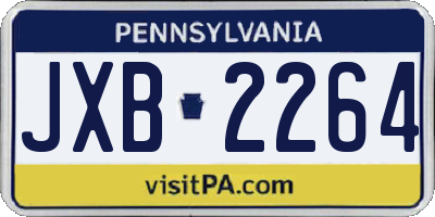 PA license plate JXB2264