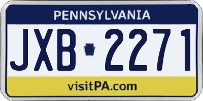 PA license plate JXB2271
