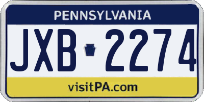 PA license plate JXB2274