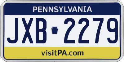 PA license plate JXB2279