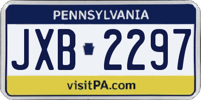 PA license plate JXB2297
