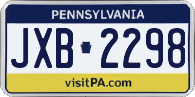 PA license plate JXB2298