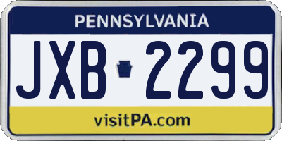 PA license plate JXB2299