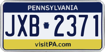 PA license plate JXB2371