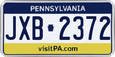 PA license plate JXB2372