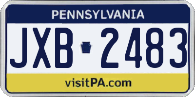 PA license plate JXB2483