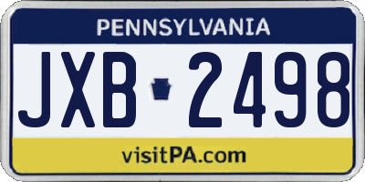 PA license plate JXB2498