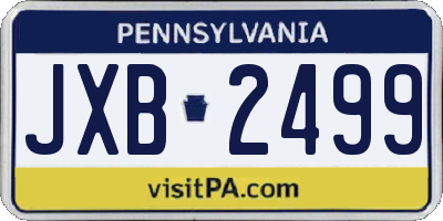 PA license plate JXB2499