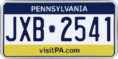 PA license plate JXB2541