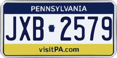 PA license plate JXB2579