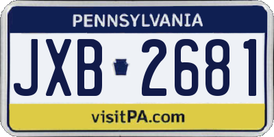 PA license plate JXB2681