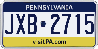 PA license plate JXB2715