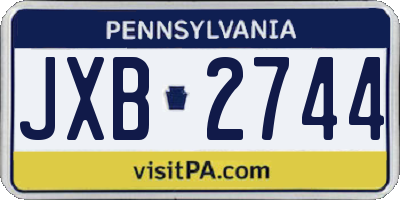PA license plate JXB2744