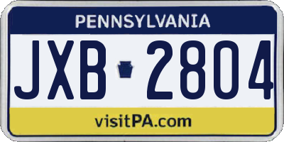 PA license plate JXB2804