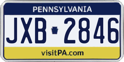 PA license plate JXB2846