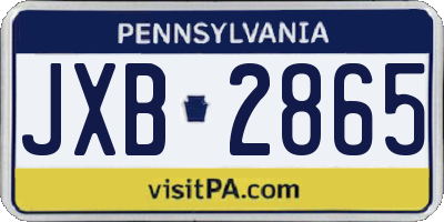 PA license plate JXB2865