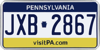 PA license plate JXB2867