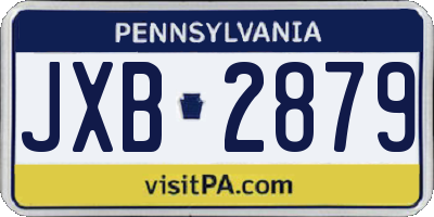 PA license plate JXB2879