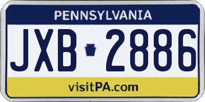 PA license plate JXB2886