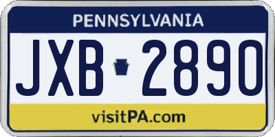 PA license plate JXB2890