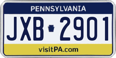 PA license plate JXB2901