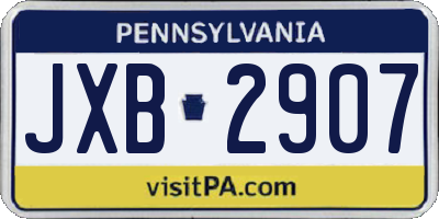 PA license plate JXB2907