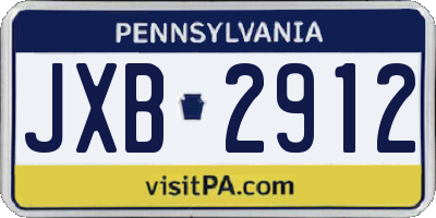 PA license plate JXB2912
